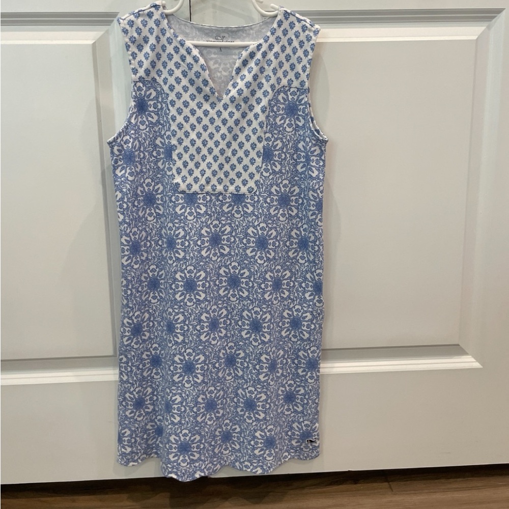 Vineyard Vines Blue and White Kids Casual Dress